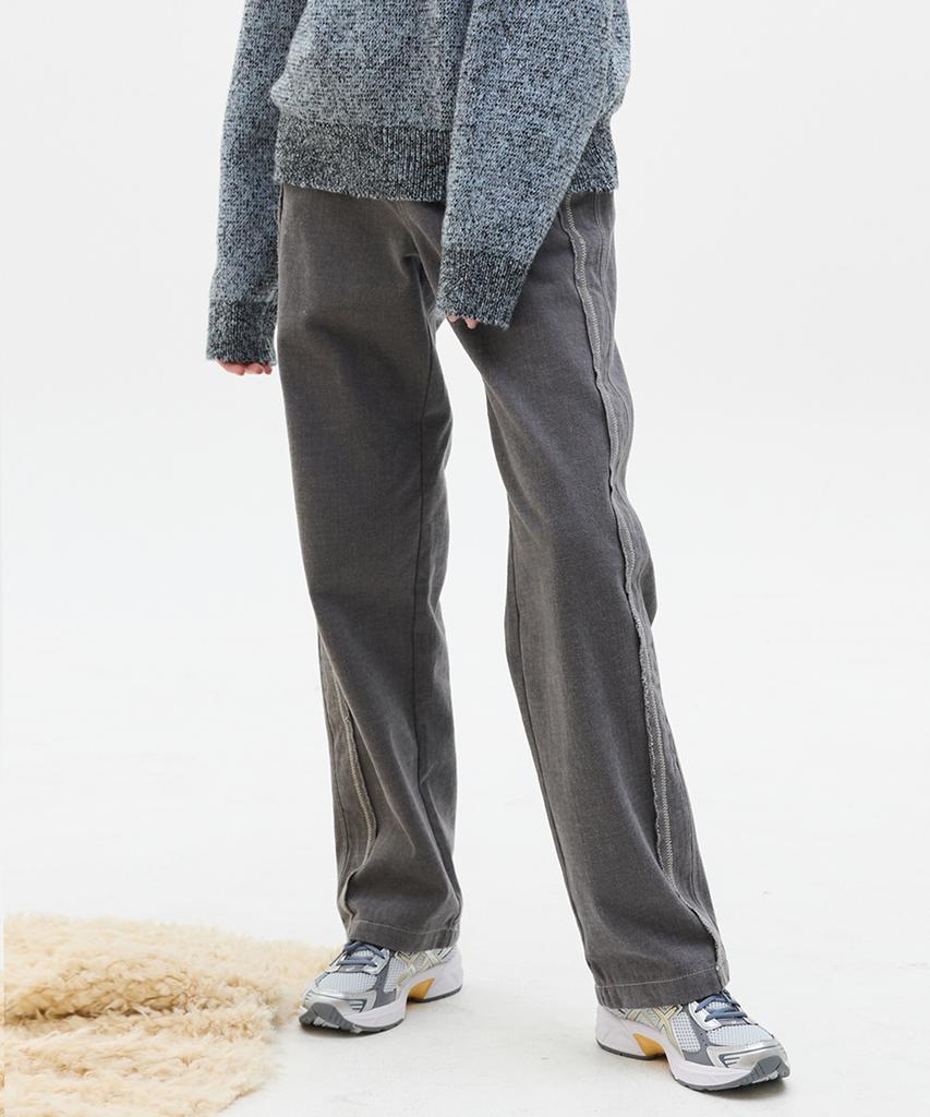 LARTIGENT Lx Stitch Cotton Pants(Charcoal)