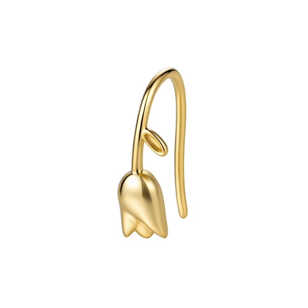 Damila in Stock 925 Silver 18K Gold Plated Plant Design Series Flower Butterfly Leave Stud Earrings for Women Gift
