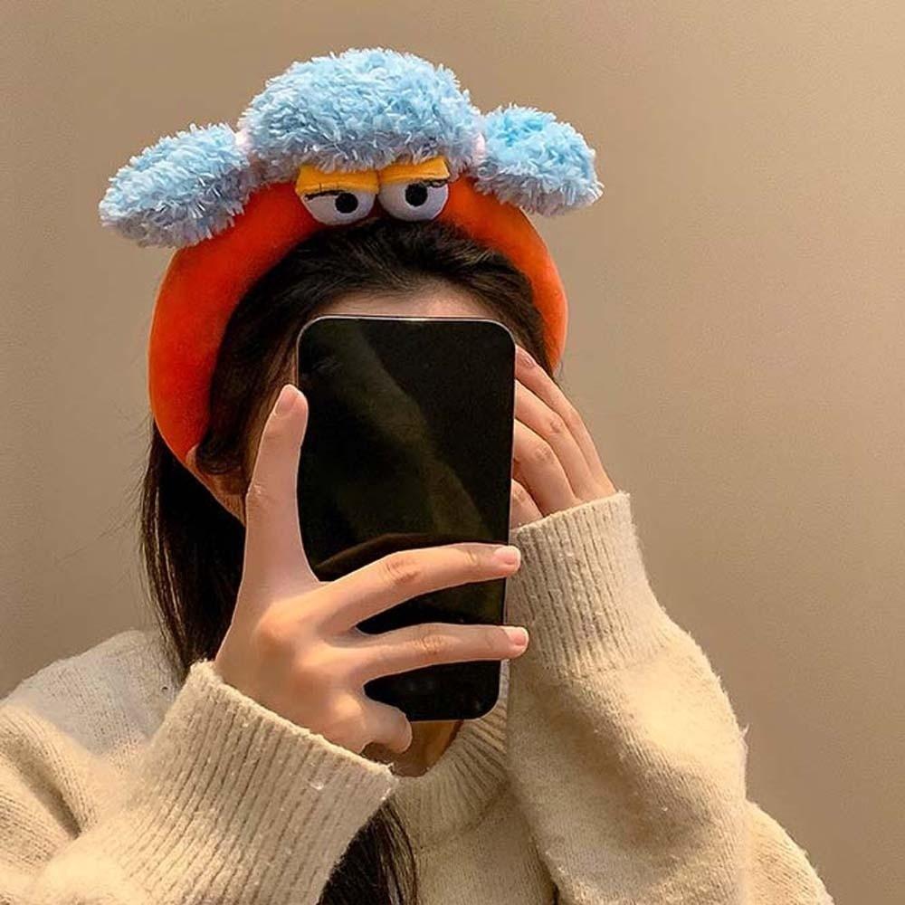 Colorful and Vibrant Big Eyes Plush Headband Hair Accessories Girls Cartoon Hairband Daily