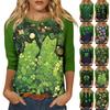 Damer St. Patrick's Day-tryck Rund hals Trekvartsärm Topp