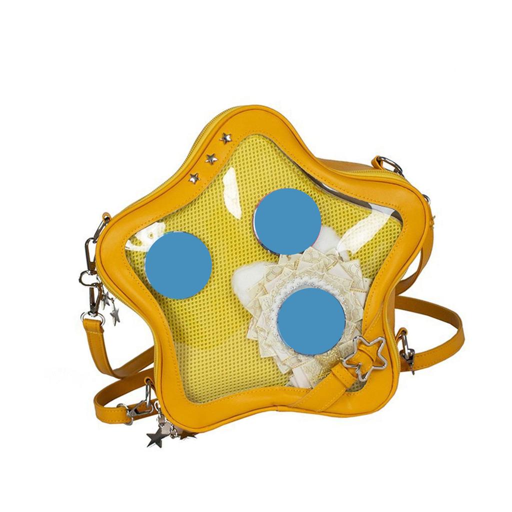 Sternförmige Ita-Tasche Mehrzweck-Rucksack Umhängetasche Schultertaschen für Anime-Ausstellung PU-Leder Tagesrucksack Satchels