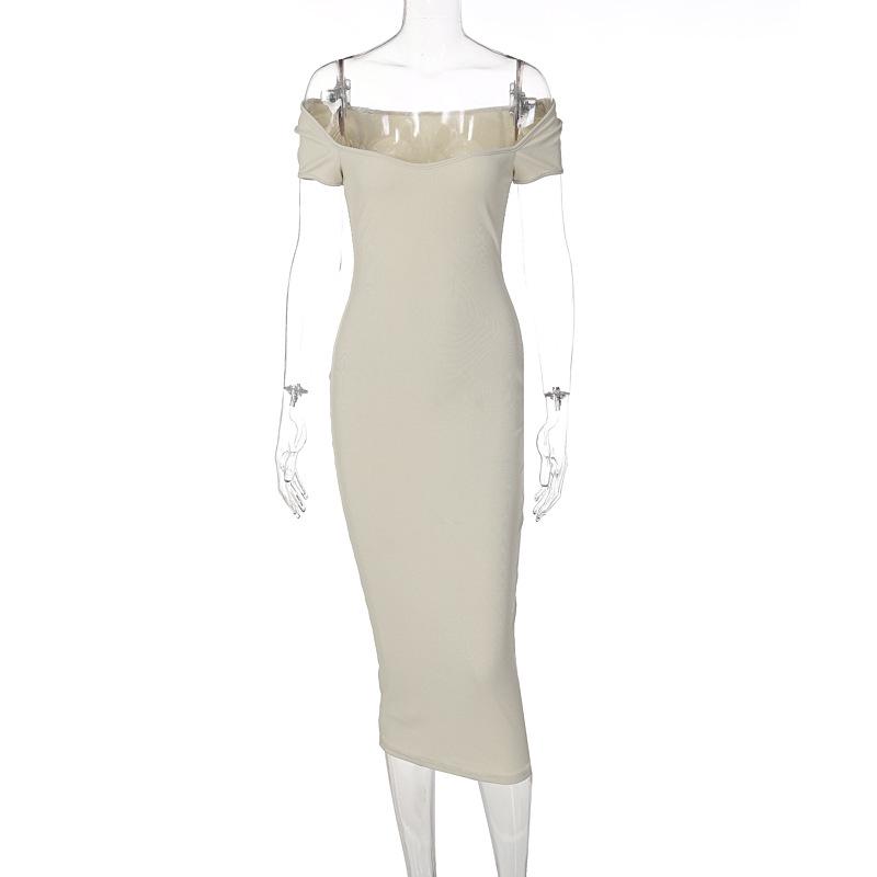 2026 Summer Trendy Women's One-Shoulder Ribbed Long Slim Fit Dress - European & American Style