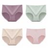 4Pcs Mid Waist Seamless Briefs Cotton Crotch Underwear for Women Fashion Lace Bowknot Panties  Lady