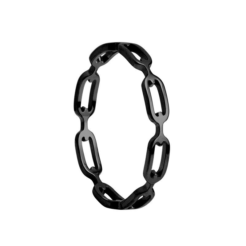 

Hollow Out Chain Ring 316L Stainelss Steel Punk Style Men Women Fashion Ring 12 чорний