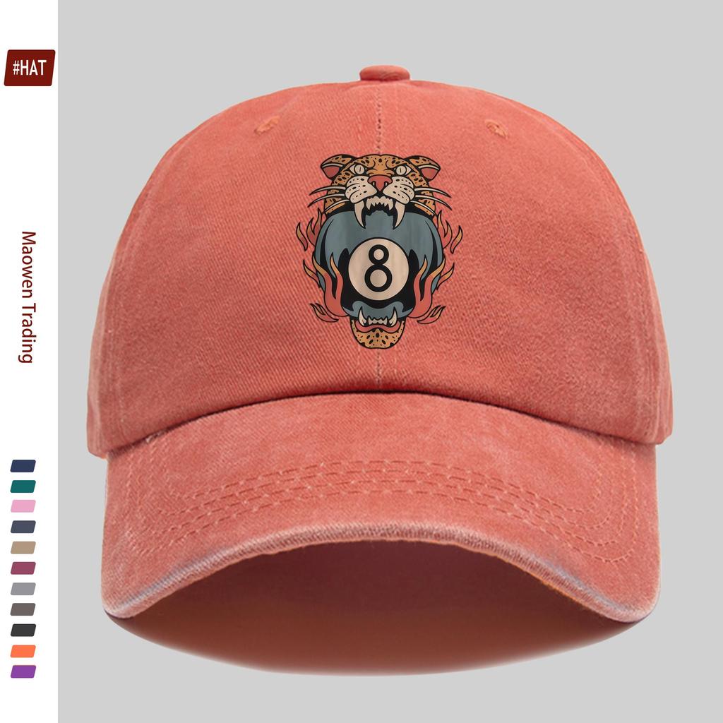 pc pcs American Vintage Tattoo Baseball Cap Suitable for Men Women Adjustable Trucker Hat with Buckle Closure Leopard Prin