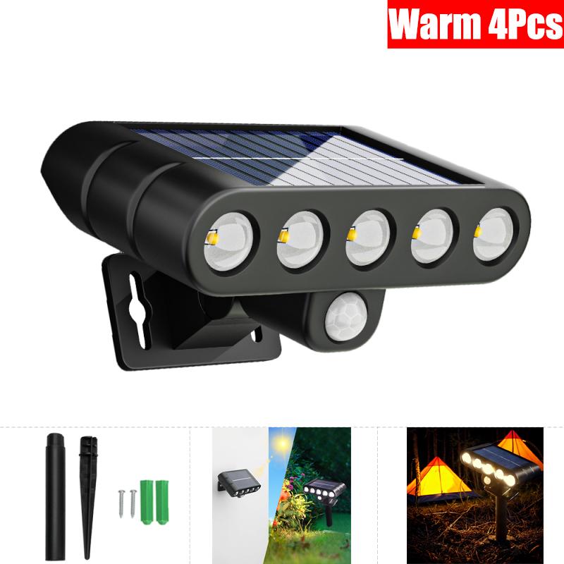 4/6/8PCS 108 COB Sensor Street 3 Light Modes Outdoor Waterproof Security Solar Lamps for Garden Patio Path Remote Control Light
