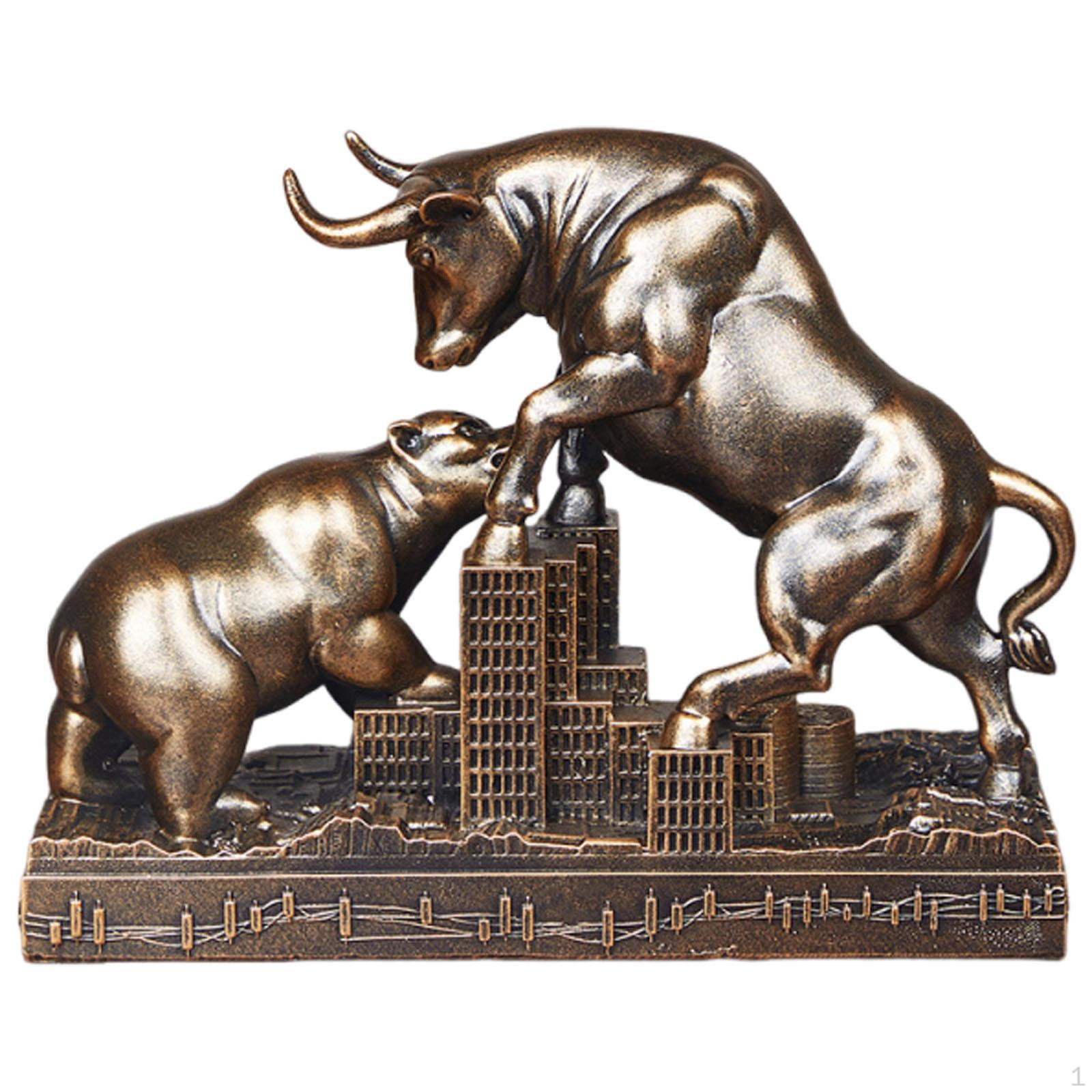 

And Resin Bear Statue, Modern Art, Gift Idea, Wall Street Bull Animal Sculpture for Living мідний