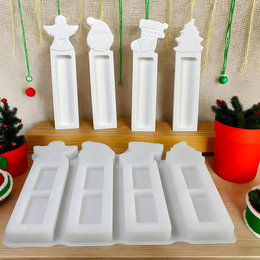 Money Holder Silicone Mold 4-Cavity Christmas Ornament Moulds Creative Cash Holder Mold For Holiday Gathering Home Classroom