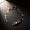 18k Gold Engraved Adjustable Pull-string Bracelet for Women - Instagram Style, Light Luxury, High-end Feel, Colorfast Jewelry Piece