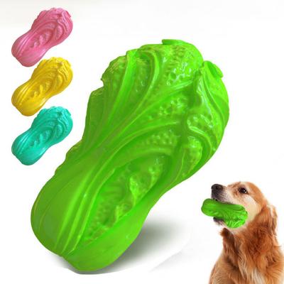 Simulated Cabbage Dog Chew Toy Bite Resistant Squeaky Aggressive Chewers Interactive Vegetable Toy Small Medium Large Dogs Teething Cleaning Toy