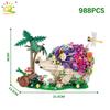 Moc Flower Hedgeho Model Construction Block Fly Bee Animals Decor City Construction Toy Adult Children Desk Home Decoration