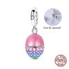 Compatible With Authentic Original Copper Metal Charm Bead Components Bead Components Luminous Easter Egg Pink Baskets Charm Bead Components Designed