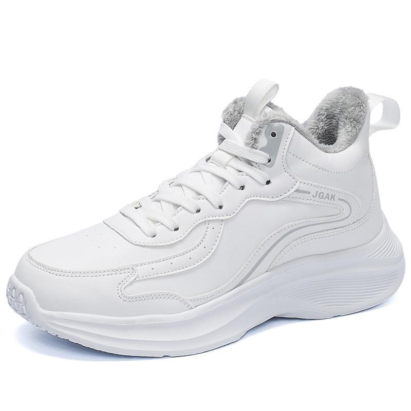 Baumwollschuhe Herren Winter Samt verdickt Lederoberfläche Freizeitsportschuhe Übergröße warm und kalte Schuhe Laufschuhe