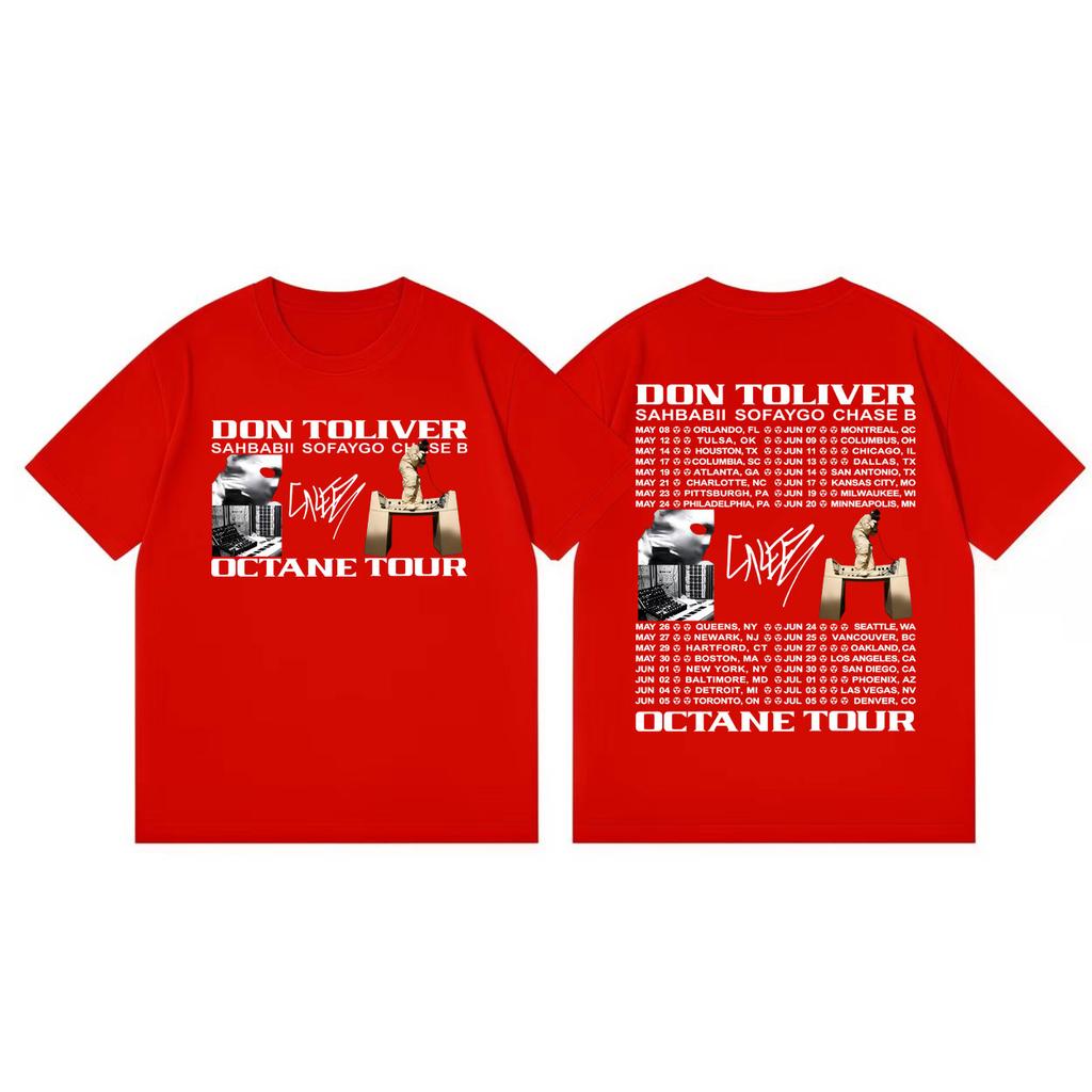 Don Toliver Octane Tour 2026 Maglietta Unisex Moda Donna Tendenza Hip Hop Manica Corta Maglietta Cotone Alta Qualità Magliette Oversize