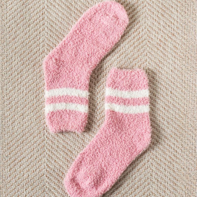 Monfoot Women S Striped Sleep SockS Pink