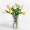 6 Pcs Artificial Tulip Flowers Real Touch Faux PU Tulip Bouquet Fake Flower Arrangement for Home Room Office Party Wedding Decoration