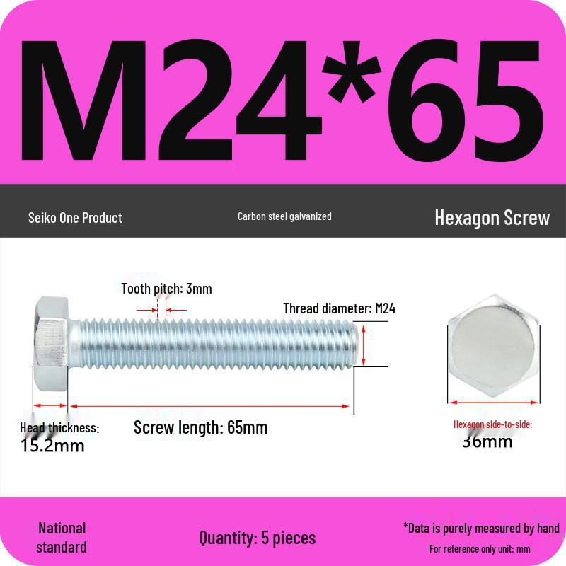 8.8 Grade Galvanized Hex Head Bolt, High-Strength M4-M30