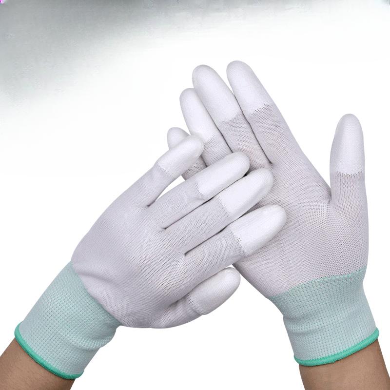 12 perechi de mănuși din nailon cu treisprezece pini Mănuși antiderapante pentru degete acoperite cu PU din nailon cu treisprezece pini Mănuși din nailon cu 13 pini Mănuși pentru degete acoperite cu PU