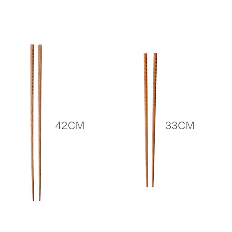 1pair Of Extra Long Beech Wooden Noodles Kitchen Cooking Frying Chopsticks For Home Kitchen