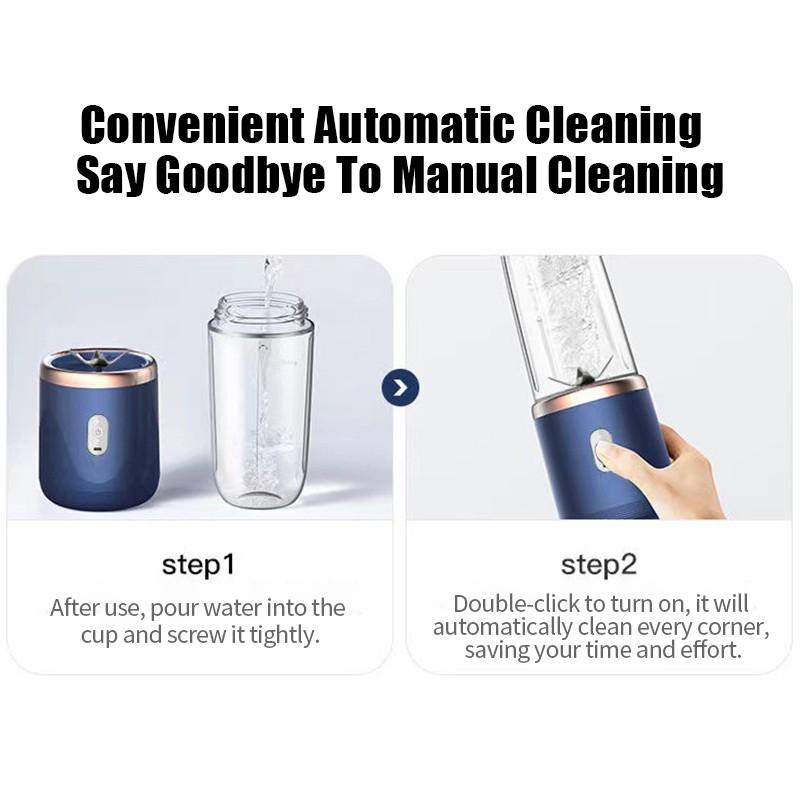 Electric 6 Blades Automatic 400ml Portable Electric Juicer USB Charging Fruit Squeezer Blender Portable
