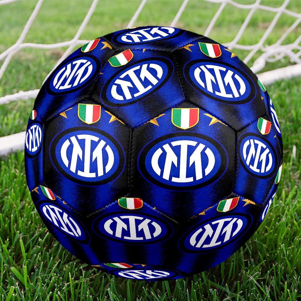 Inter FC Crest Printed No. 5 Soccer Balls, High-Quality, Anti-Slip, Protective Football, A Unique Gift , Birthdays, Christmas Gifts