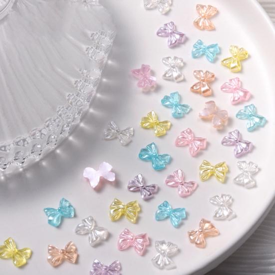 Yousheng 50Pcs Nail Ornaments Creative Shape Non-Fading Vivid Color Shiny Visual Effect 3D Love Heart Bear Style Nail Art Jewelry Charms