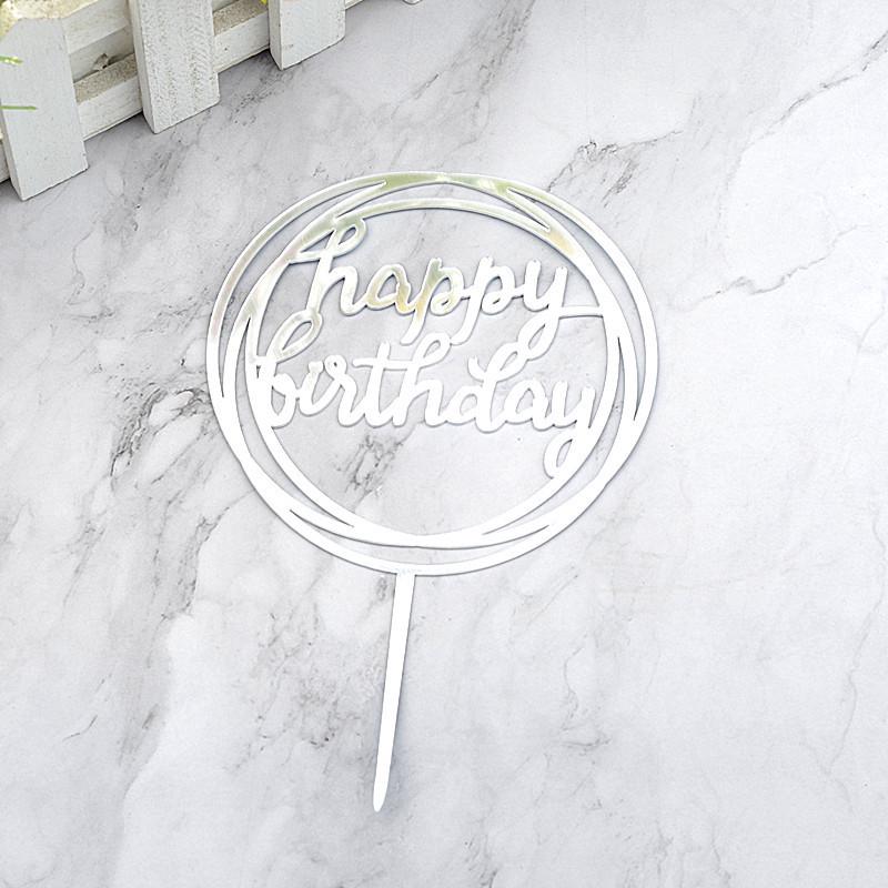 Gold & Black Mirrored Acrylic Cake Topper