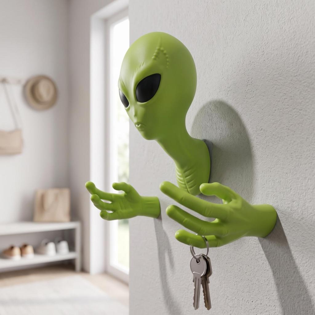 Alien Head Wall Decor Quirky Sculpture Unique for Hallway
