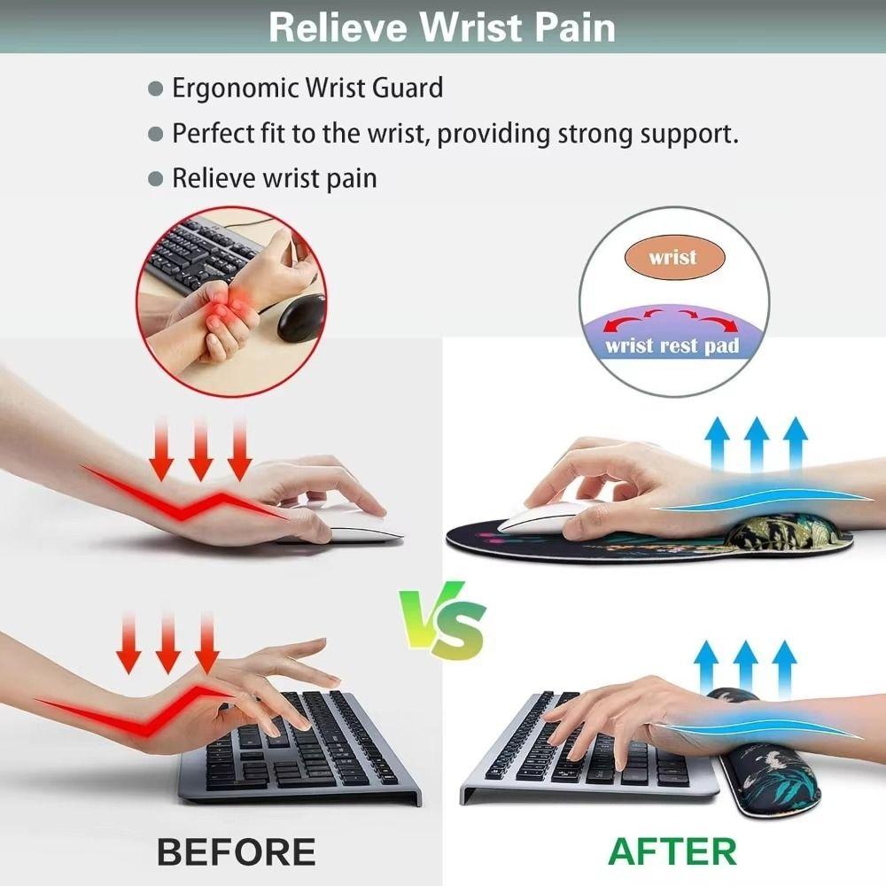 3Pcs/Set Soft Mouse Wrist Support Pad Non-Slip Base Keyboard Hand Cushion Desktop Accessories