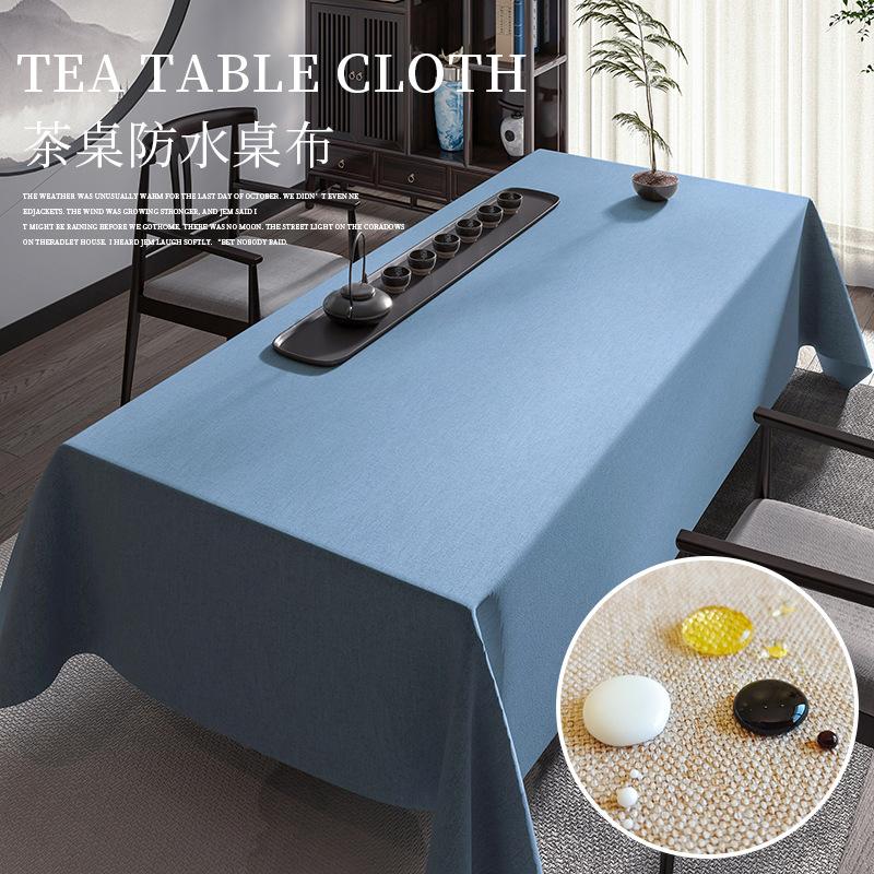 Teezeremonie Baumwolle und Leinen Einfarbig Tee-Tischdecke Wasserdichte Tischdecke Grau Konferenztischdecke Tischläufer