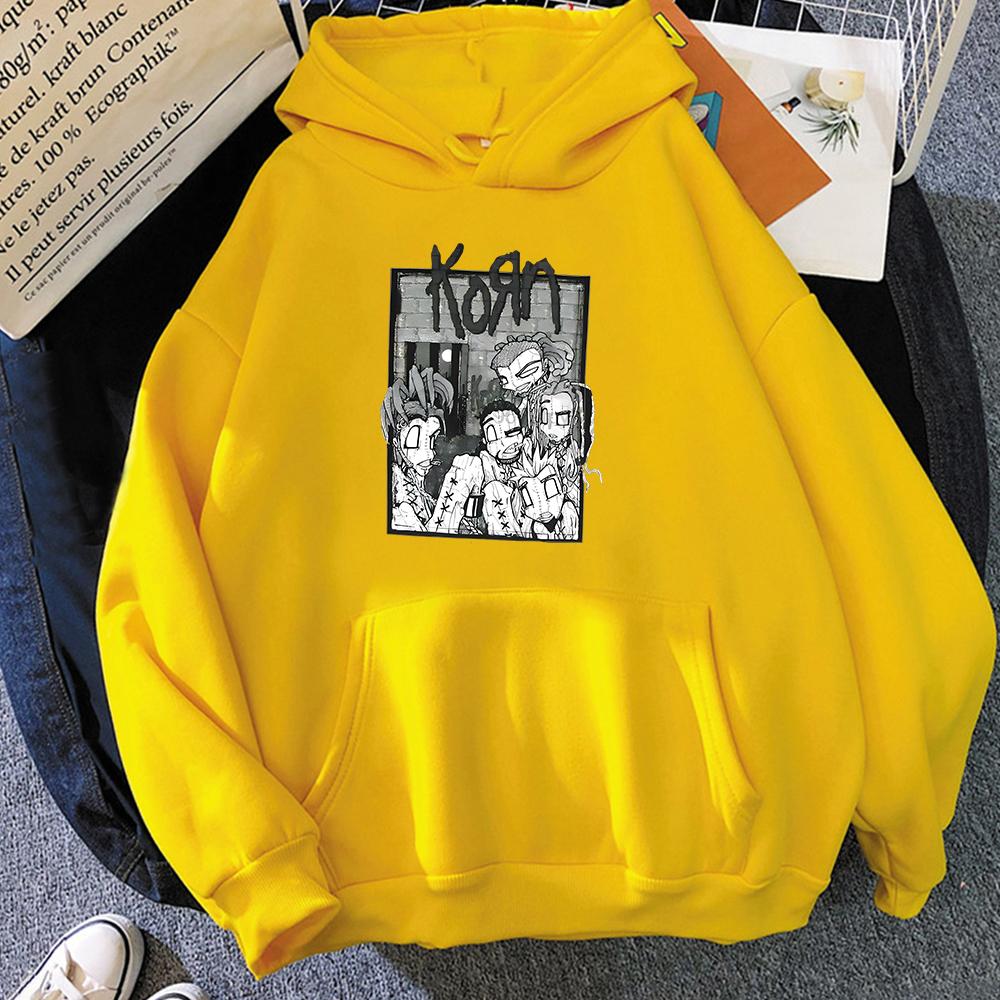 

Korn Повседневная унисекс Толстовка Хип-хоп Толстовки в готическом стиле Тяжелые унисексальные пуловеры с музыкальными группами с капюшоном Зимняя флисовая уличная одежда Унисекс XL