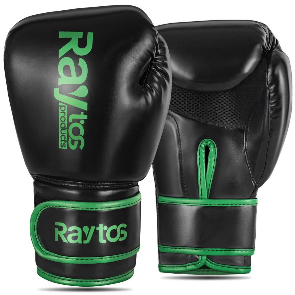Raytos Boxing Gloves High Impact Breathable PU Perfect Available in 3 for Martial and Combat and 12oz - Absorption, Leather, Fit, Colors, Unisex,