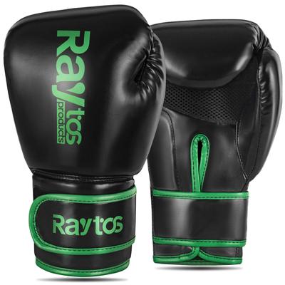 Raytos Boxing Gloves High Impact Breathable PU Perfect Available In 3 for Martial and Combat and 12oz - Absorption, Leather, Fit, Colors, Unisex,