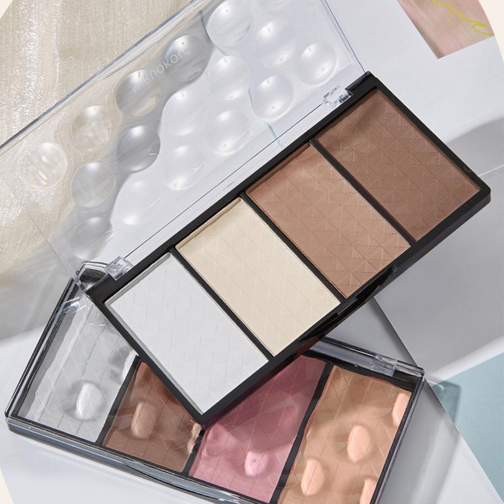 4 Color Contour Makeup Palette Blusher Plate Highlight Powder Bronzer Powder Shadow Kit Nose U8C6