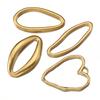 5pcs Stainless Steel Irregular Bezel Blank Gold Color Charms Pendants Connectors for DIY Earrings Necklace Jewelry Making