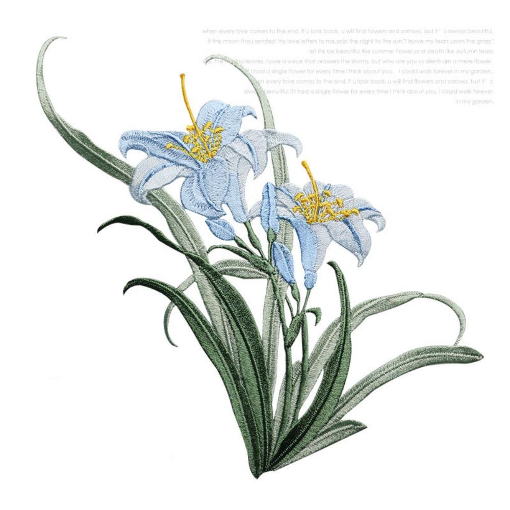 Chinesischer Traditioneller Stil Orchideen-Stickerei-Aufnäher DIY Bastelartikel mit Schmelzkleber Orchidee Schmelzklebe-Aufnäher 3D Blume Bügelbar