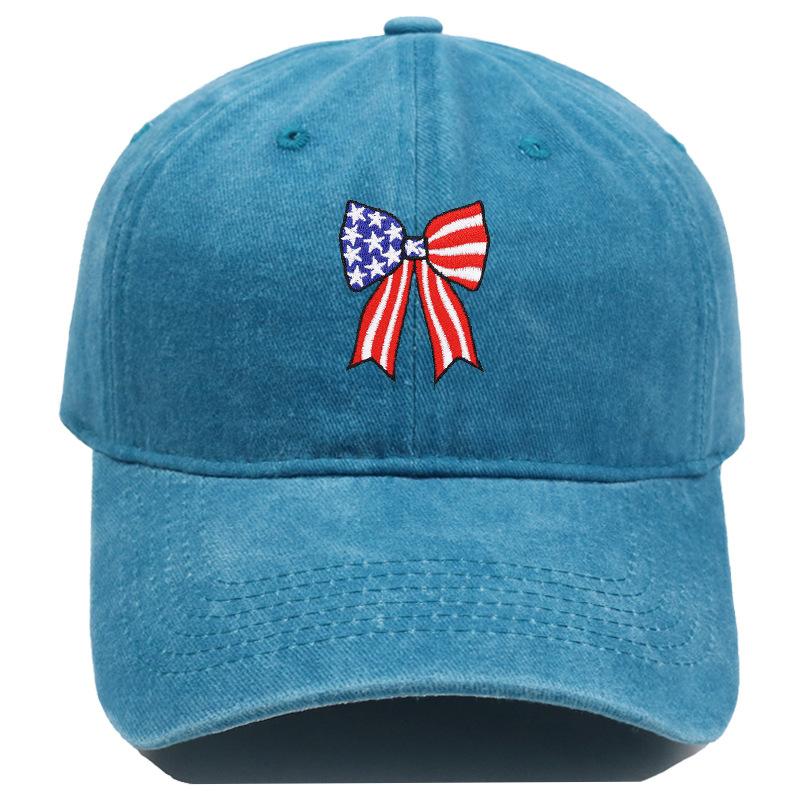 Independence Day Washed Cotton Cap High Quality USA Flag Pattern Embroidery Baseball Cap Men And Women Outdoor Sports Dad Hats