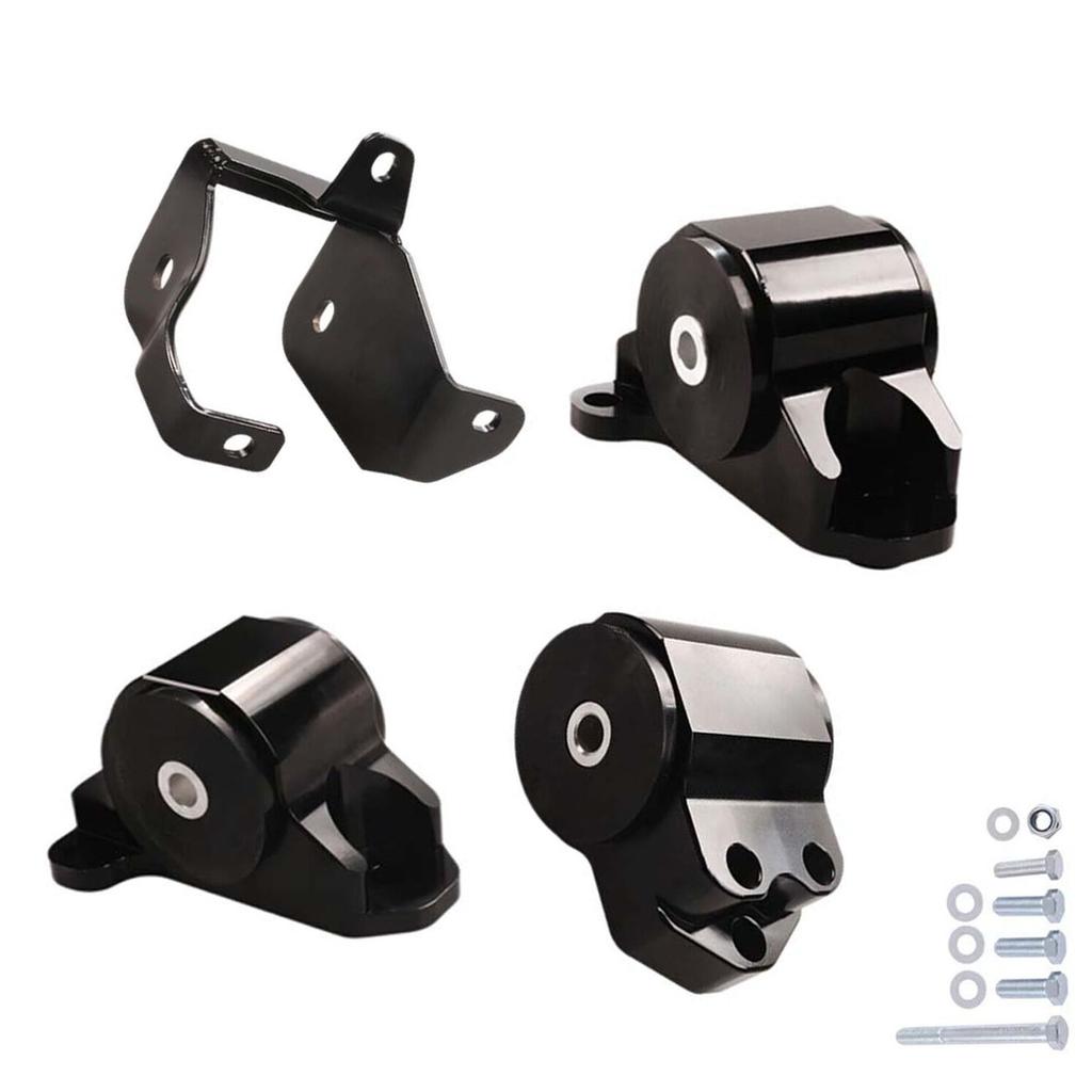Black 3 Bolts Engine Motor Mount Bracket kit For Honda Civic EK B16 B18 B20 B & D Series 96-00 Aluminum BILEET