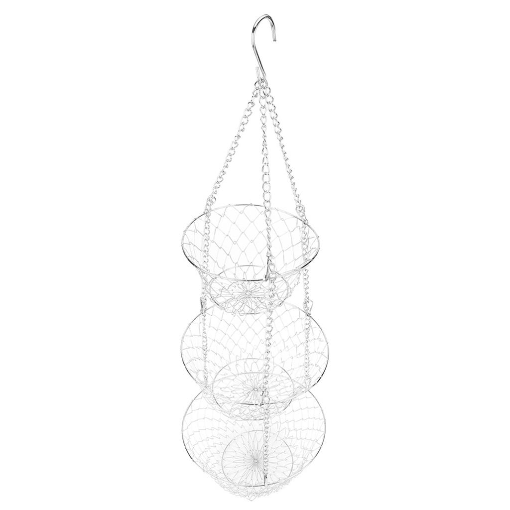 3 Lay Iron Basket Wire Hanging Basket Vegetable Fruit Baskets Decorations for Kitchen Restaurants Living Room Shops Sup mar