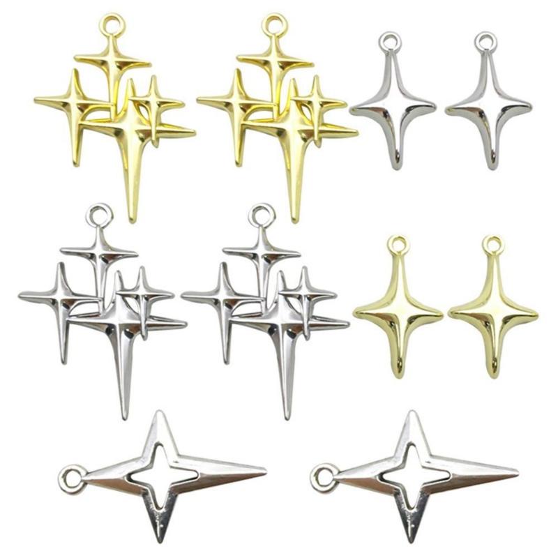 

10 шт. Подвеска в виде четырехконечной звезды для DIY, Изысканные подвески в форме звезды, Универсальные подвески для ожерелья, Материалы для изготовления ювелирных изделий 1