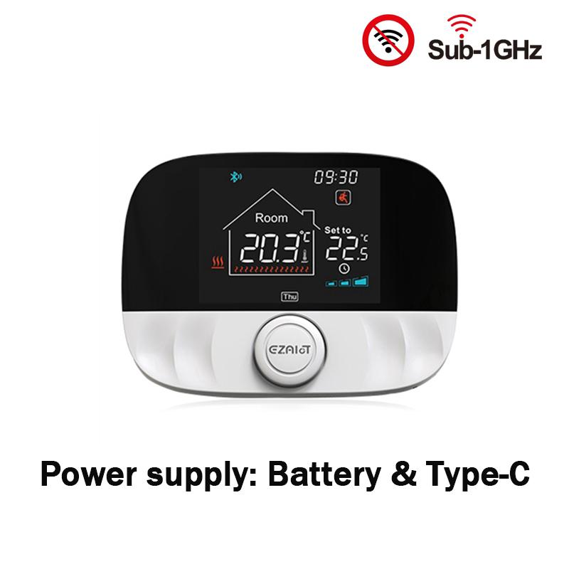 RF Wireless Thermostat Gas Boiler Room Floor Heating Non-WiFi Programmable Temperature Controller AC100-240V