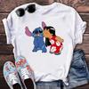 Kawaii Stitch Women's Fashion Top Casual Women's Round Neck T-Shirts Harajuku 90s Cute Stitch Women's Short Sleeves Tops Tees