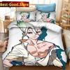 New Anime Dr.STONE 3D Print Bedding Set Duvet Covers Pillowcases 3 Piece Comforter Bedding Sets Bedclothes  Duvet cover Sets