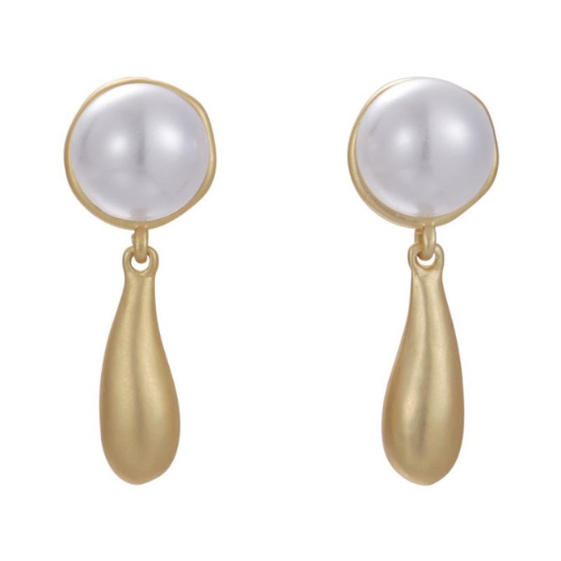 Fashion Delicate Pearl Gold Plated Water Drop Earrings for Women and Girls Jewelry Gifts