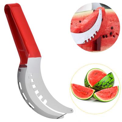 Watermelon Slicer Food Grade 304 Stainless Steel Anti-slip Plastic Handle Safe Quick Cut Fruit Melon Cutter Slicing Cutting Tool Kitchen Gadgets