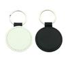 Leather Keychains Blank Heart Round Sublimation Key Holder DIY Printing Tags Luggage Label Bag Pendant Travel Accessories