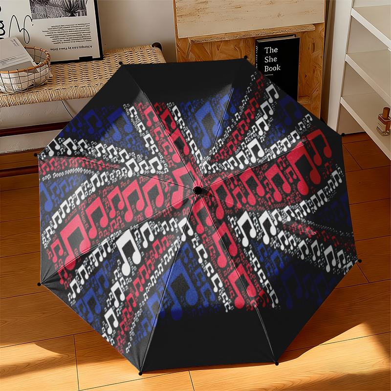 1 Stück Britische Flagge Regenschirm Tragbarer Faltregenschirm Eisenrahmen Lochknochenstruktur Outdoor Heimregenschirm