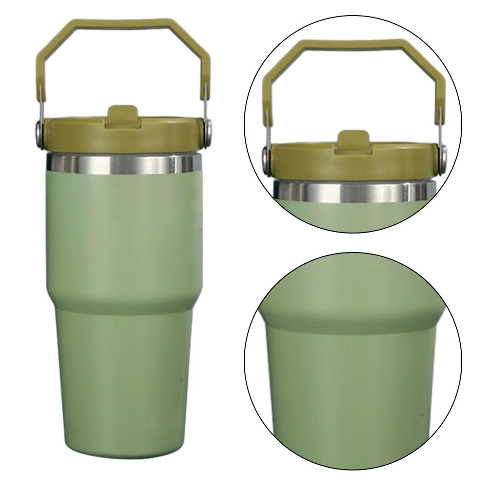 20/30oz 304 Stainless Steel Insulated Water Bottle Thermal Coffee Car Cup Cold Hot Mugs Vacuum Flask With Handle Straw For Sport