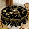 Toalha de Mesa Redonda do Ramadã Capa de Mesa Decoração de Ramadã para Casa Ramadã Kareem Festa Islâmica Muçulmana Presente de Eid Al-Fitr