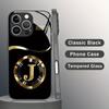 Golden letter J pattern Phone Case For iPhone 17 16 16e 15 14 13 12 Mini 11 Air Pro XS Max XR X Plus Glass Silicone Frame Cover